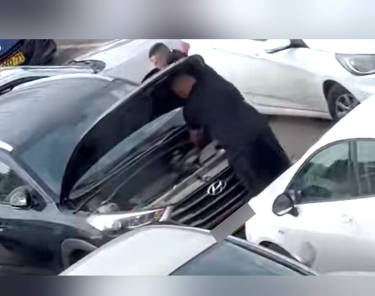 תיעוד מצולם: כך גנבו תושבי שטחים רכב מחניון תחנת הרכבת (וידאו)