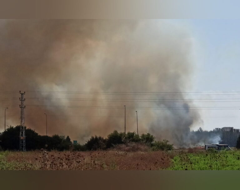לפני שבת: שריפה גדולה בשטח ליג 'ביג' פרדס חנה וסמוך ללולי תרנגולות [וידאו]